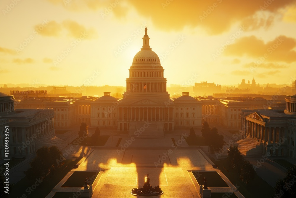 Obraz premium Majestic Capitol Building at Sunrise
