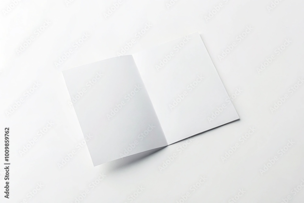 Blank Folded Paper Mockup. Greeting Card, Invitation, Menu.. A4 Brochure Mock up.