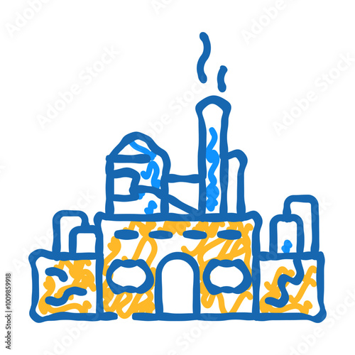 pulp mill paper doodle icon sketch vector. pulp mill paper sign. isolated symbol illustration