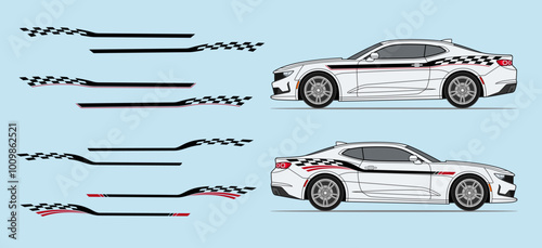 American classic muscle car side door fender sport stripe design. Auto vinyl decal template. 
Suitable for print or cut (Silhouette, cricut cameo etc.)
Scaling without loss of quality,