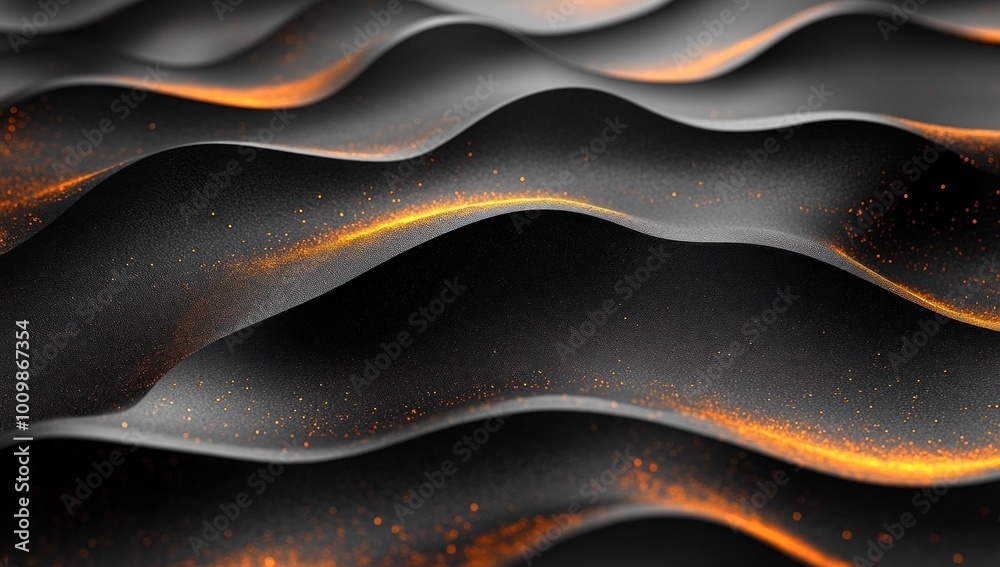 Abstract Black and Orange Waves Abstract Black and Orange Waves