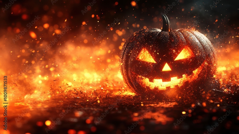 Naklejka premium halloween pumpkin background with copyspace