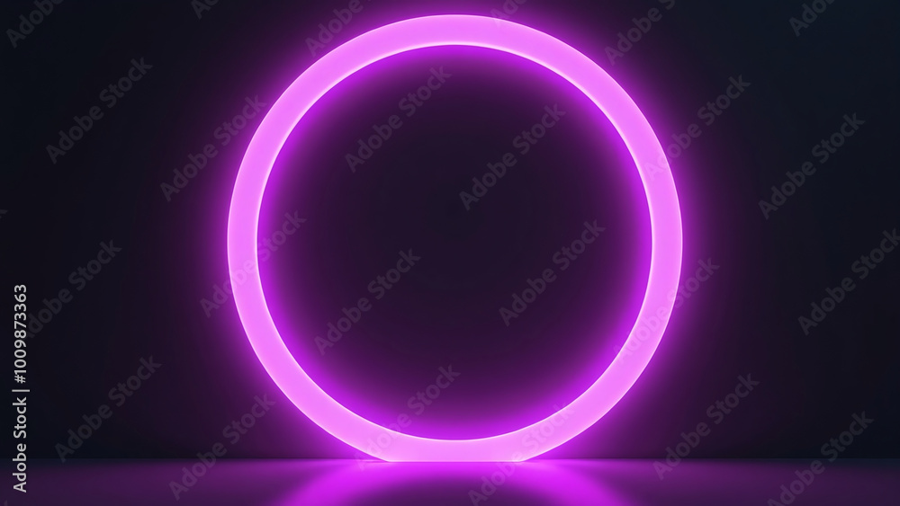 Neon Purple Circle in Darkness Neon Purple Circle in Darkness