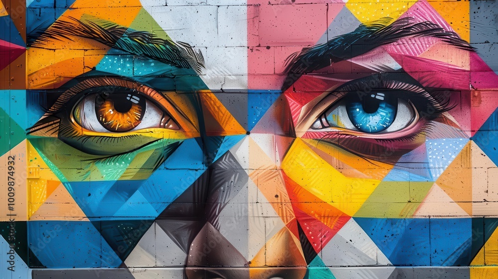Urban street art with dynamic designs, lively and vibrant, Urban, Bright hues, Photograph, Public art Urban street art with dynamic designs, lively and vibrant, Urban, Bright hues, Photograph, Public art