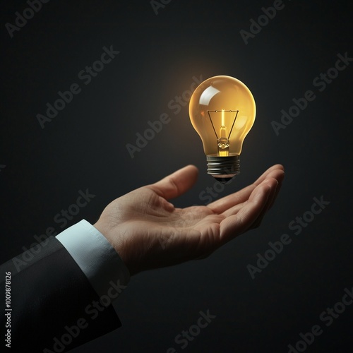 Innovative idea in businessman hand. photo