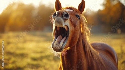 horse laughing