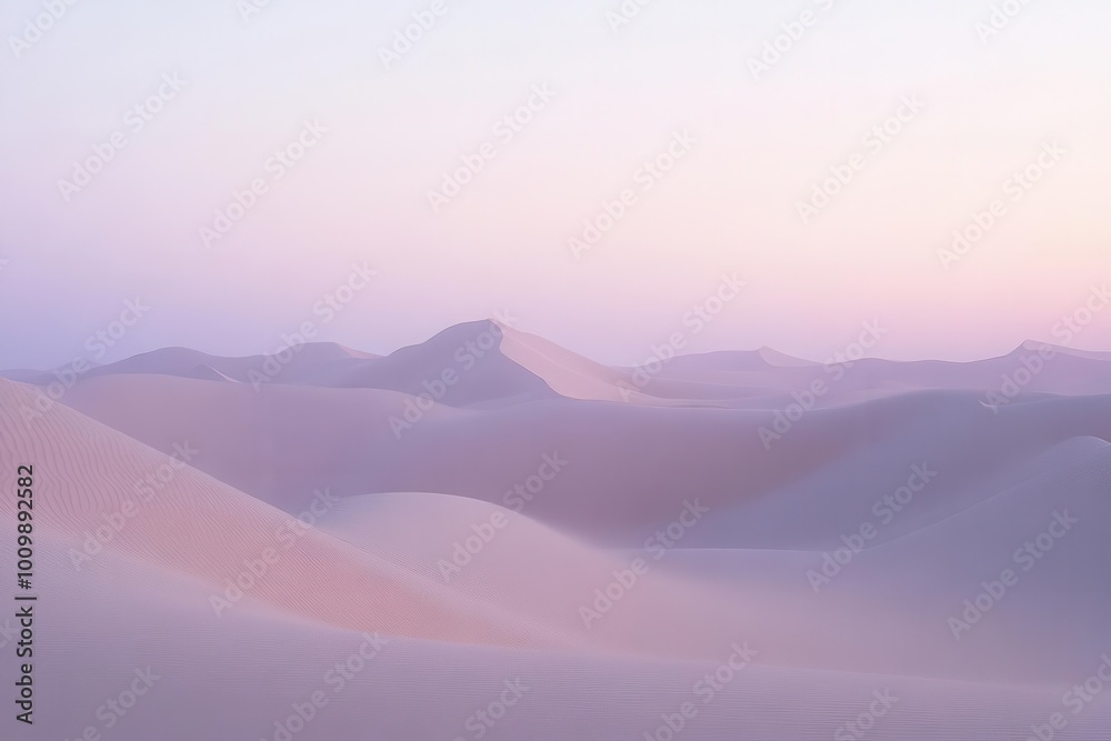 Serene desert landscape with soft dunes and pastel hues at dawn. Serene desert landscape with soft dunes and pastel hues at dawn.