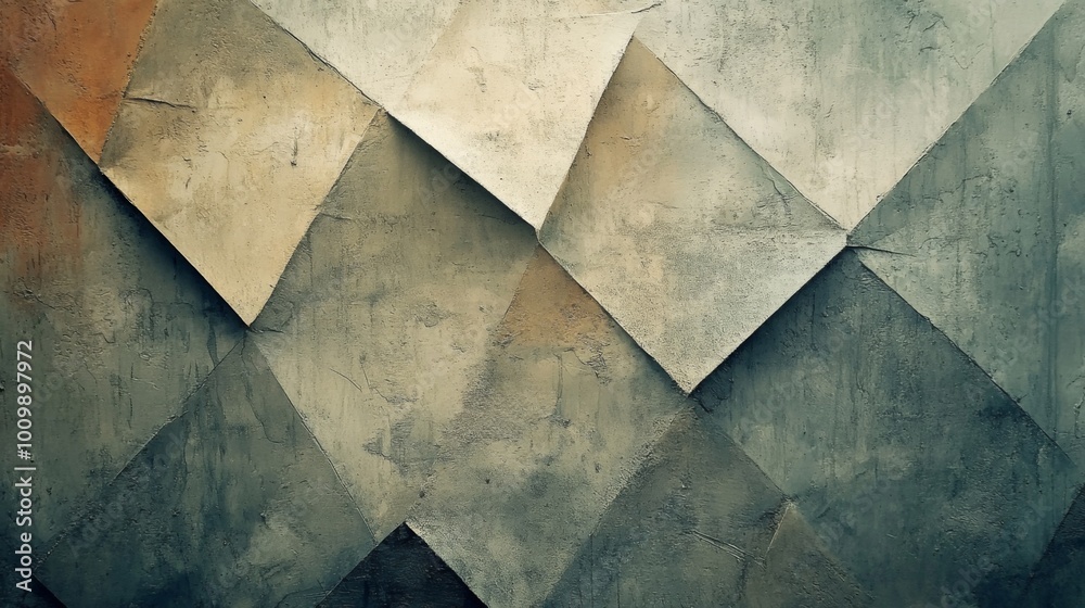 Abstract grey green neutral tones featuring geometric triangles and a grainy texture. This background showcases subtle gradients and muted colors Abstract grey green neutral tones featuring geometric triangles and a grainy texture. This background showcases subtle gradients and muted colors