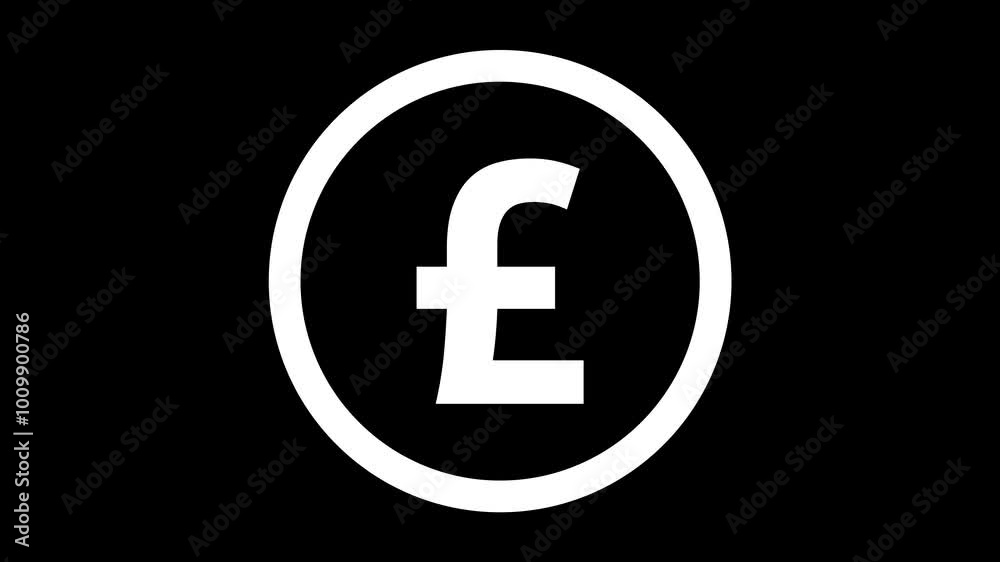 A GBP icon within an outlined circle appears with a smooth animation. Concept of market or changes in currency value, reflecting a sense of British identity. British Pound Sterling, 4K motion graphics A GBP icon within an outlined circle appears with a smooth animation. Concept of market or changes in currency value, reflecting a sense of British identity. British Pound Sterling, 4K motion graphics