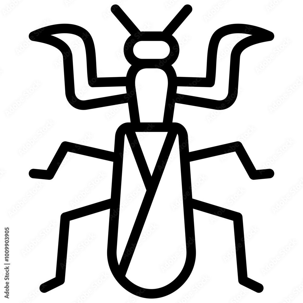 mantis icon illustration design with outline mantis icon illustration design with outline