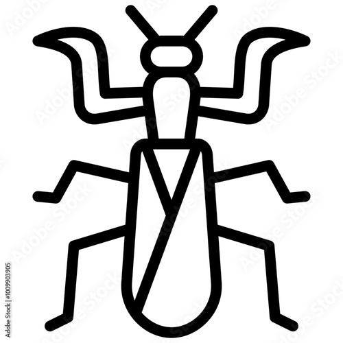 mantis icon illustration design with outline