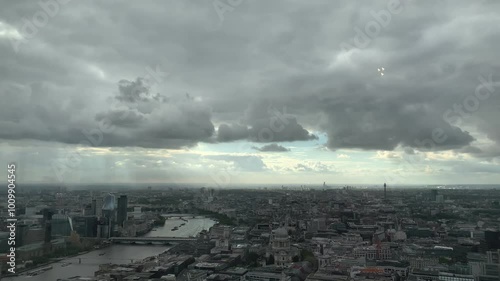 Thames River London Blackfriars Aerial Skyscrapers and Towers, London Urban Skyline, London Panorama, City of London Cityscape England United Kingdom photo