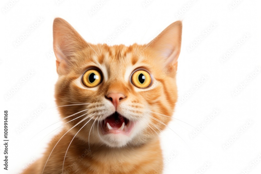 Surprised orange cat mammal animal kitten. Surprised orange cat mammal animal kitten.