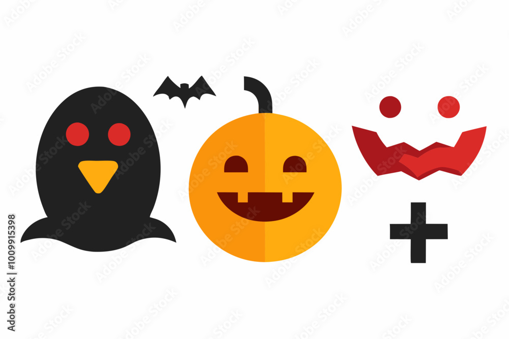 Halloween emoji icons set. This vibrant set of icons captures the spooky spirit of halloween with its depiction of traditional symbols and characters Halloween emoji icons set. This vibrant set of icons captures the spooky spirit of halloween with its depiction of traditional symbols and characters