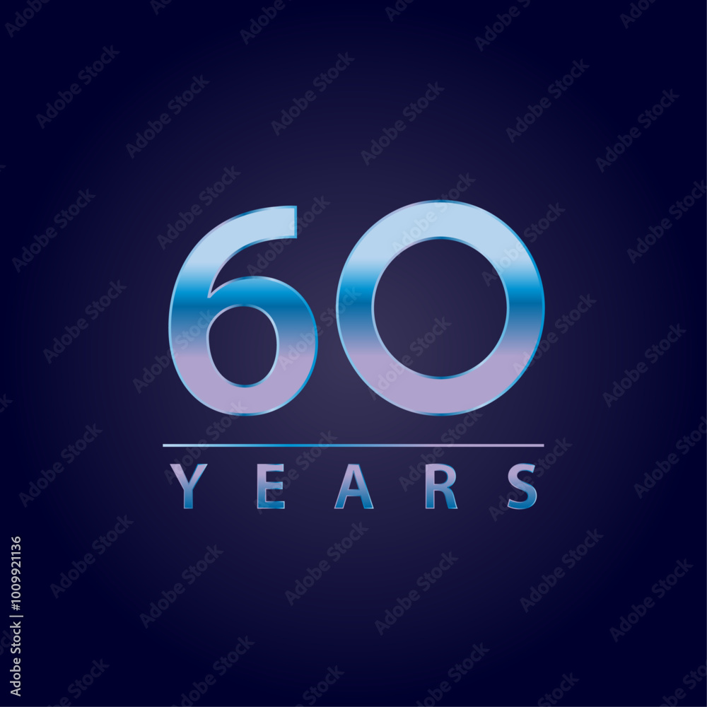 60 years blue and pink gradient for celebration, events, anniversary 60 years blue and pink gradient for celebration, events, anniversary