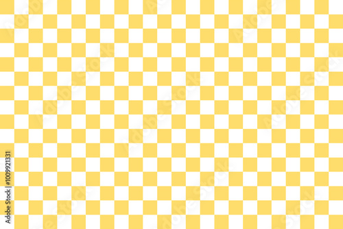 Checkered chess with yellow white seamless pattern and background