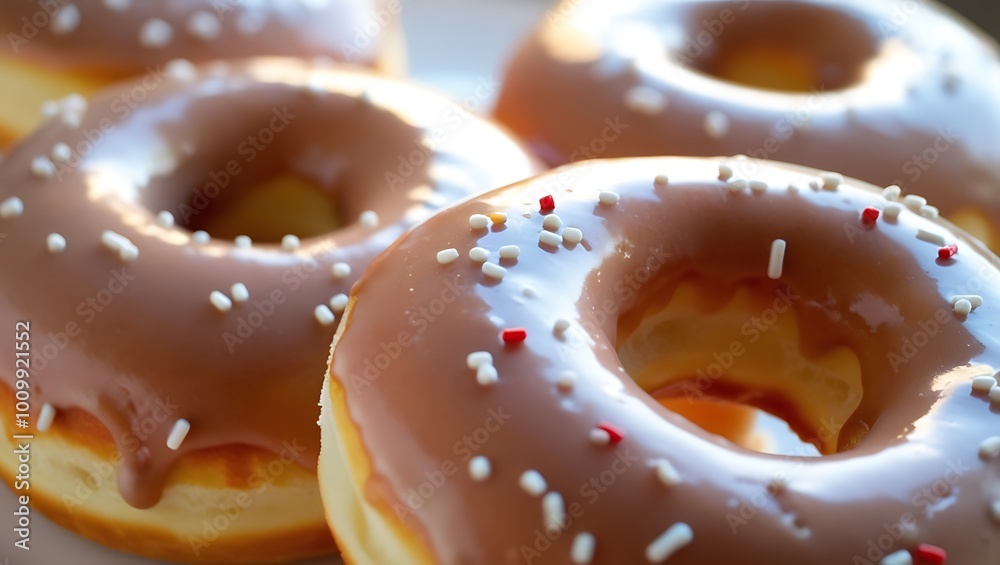 Sweet tasty donut on white background