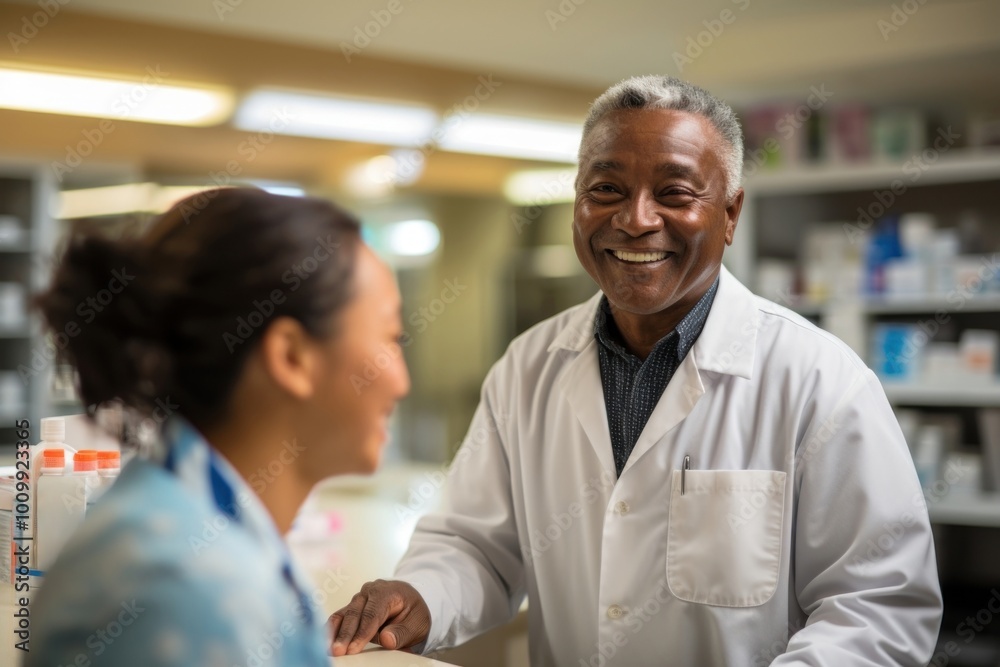 Smiling adult laboratory scientist. Smiling adult laboratory scientist.