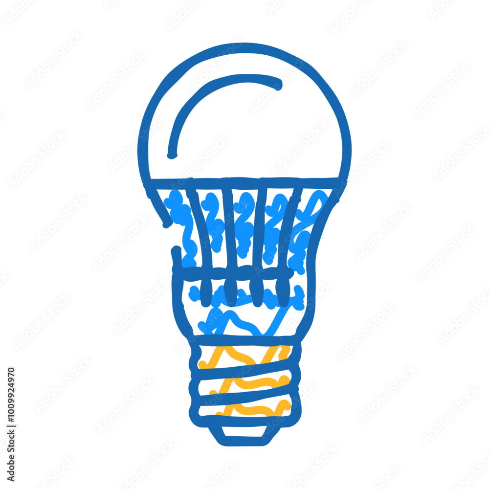 led lighting energy doodle icon sketch vector. led lighting energy sign. isolated symbol illustration