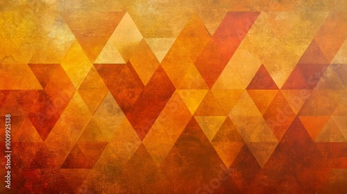 Orange mustard amber hot fire gold yellow lemon Tones Geometric Triangles Grainy grunge Texture. background with Subtle Gradients and Muted Colors 