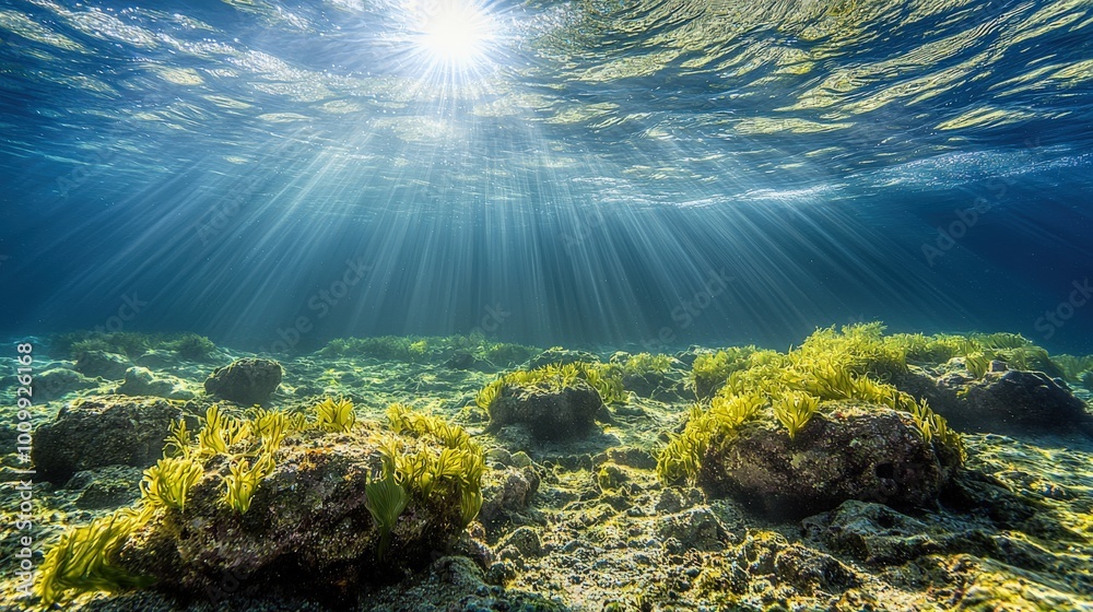 Fototapeta premium Underwater Landscape in Exquisite Anime Style