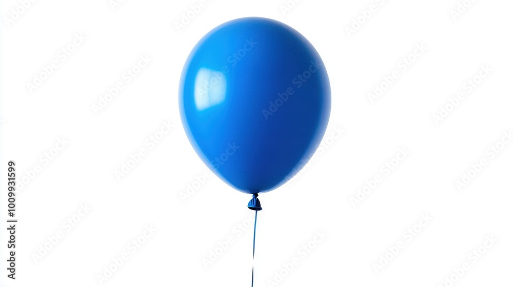 A blue balloon floats in the air, connected by strings to both its tail and the ground A blue balloon floats in the air, connected by strings to both its tail and the ground