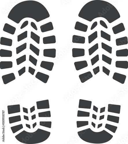 Footstep symbol. Two feet print black icon