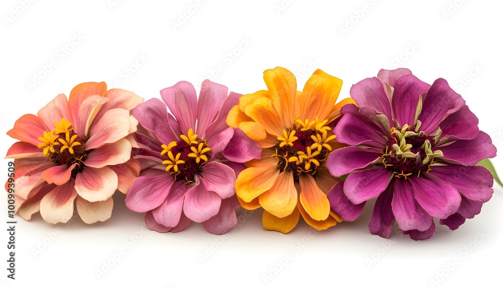 Obraz premium a row of colorful flowers