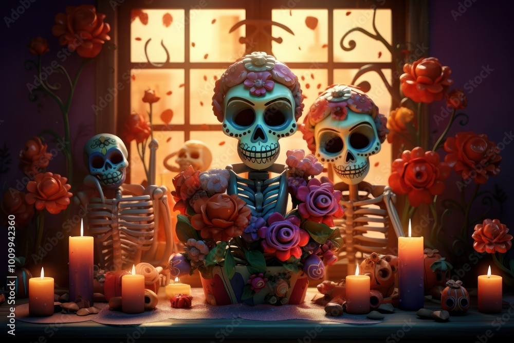 Fototapeta premium Halloween candle art representation.