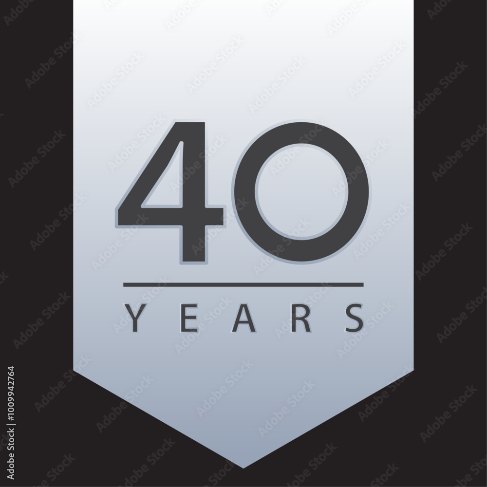Obraz premium 40 years tag blue and silver gradient for celebration, events, anniversary