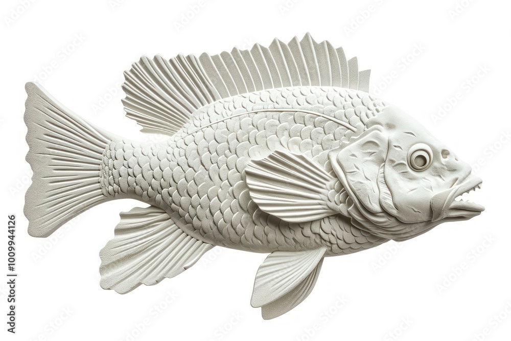 Bas-relief fish sculpture texture animal white background wildlife. Bas-relief fish sculpture texture animal white background wildlife.
