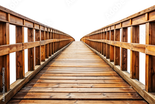 Old Wooden Bridge with Railings in Architectural Design