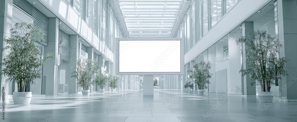 Fototapeta premium Blank Billboard in Modern Interior Hallway