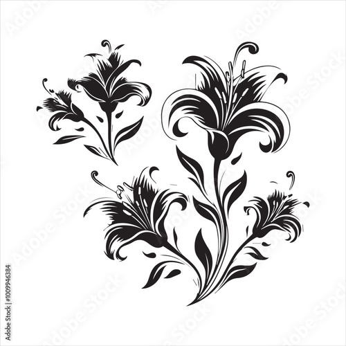 lily of the valley, flower, floral, nature, vector, illustration, leaf, pattern, flowers, plant, design, decoration, spring, art, ornament, summer, blossom, bouquet, element, flora, card, beauty, wall