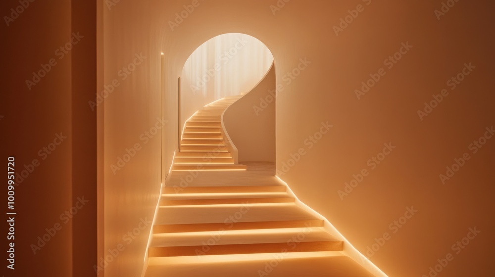 Illuminated Staircase Leading to a Bright Future Illuminated Staircase Leading to a Bright Future