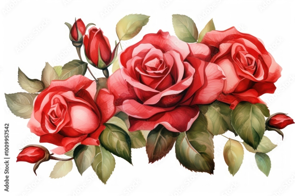 Naklejka premium Red roses pattern flower nature.