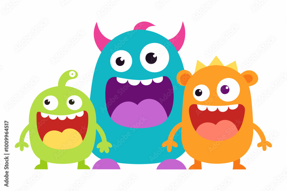funny and cute colourful monsters for halloween with big open mouths as copy space funny and cute colourful monsters for halloween with big open mouths as copy space