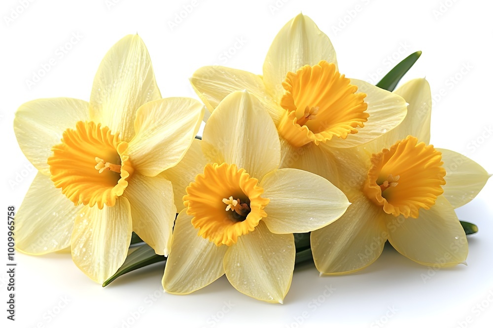 Fototapeta premium daffodils isolated on white background
