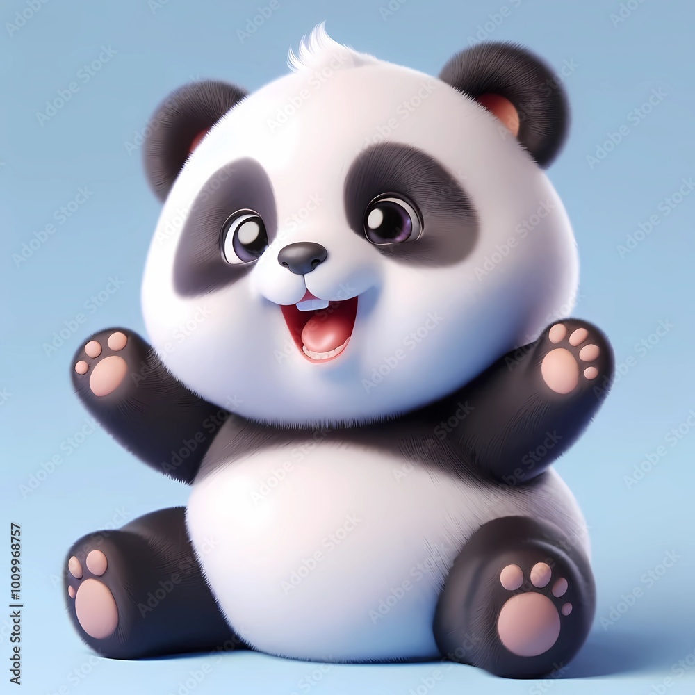 Naklejka premium 3D lachender Panda