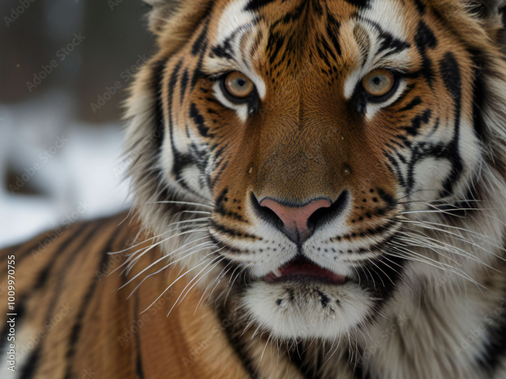 Fototapeta premium A threatening tiger