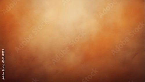 Vintage abstract grungy textured gradient background of a orange blank old paper with a smooth transition