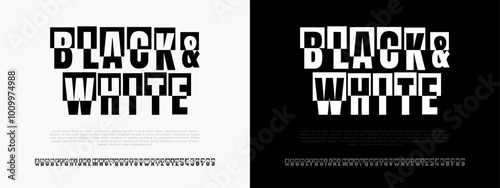 Blackwhite creative modern geometric urban alphabet font. Digital abstract futuristic, game, techno, robot, music, logo, sport, minimal technology typography. Simple numeric vector illustration