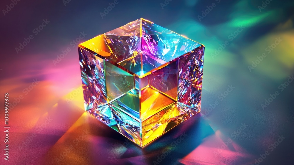 A Multifaceted Crystal Reflecting Vibrant Colors A Multifaceted Crystal Reflecting Vibrant Colors