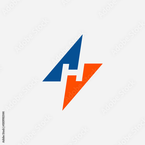 vector logo H icon lightning energy