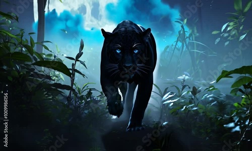 Black Panther In The Moonlight