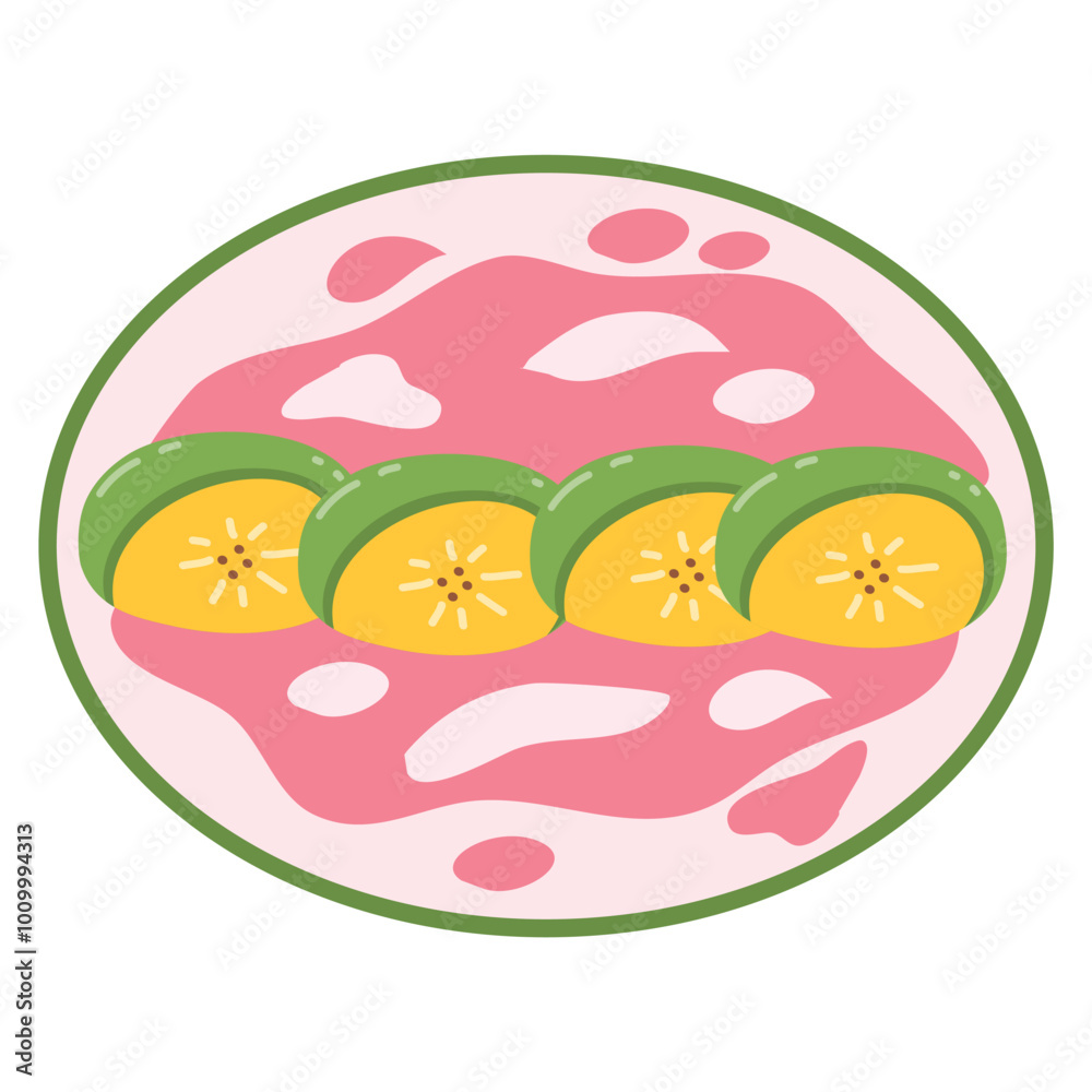 Es Pisang Ijo is a typical food of Makassar, South Sulawesi Es Pisang Ijo is a typical food of Makassar, South Sulawesi