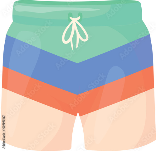 Sport shorts cartoon icon. Male fashion clothes