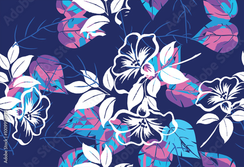 Indonesian batik motifs with very distinctive plant patterns