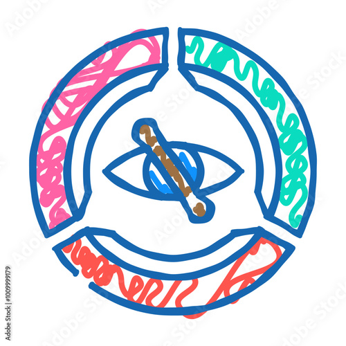 color accessibility ux ui design doodle icon sketch vector. color accessibility ux ui design sign. isolated symbol illustration