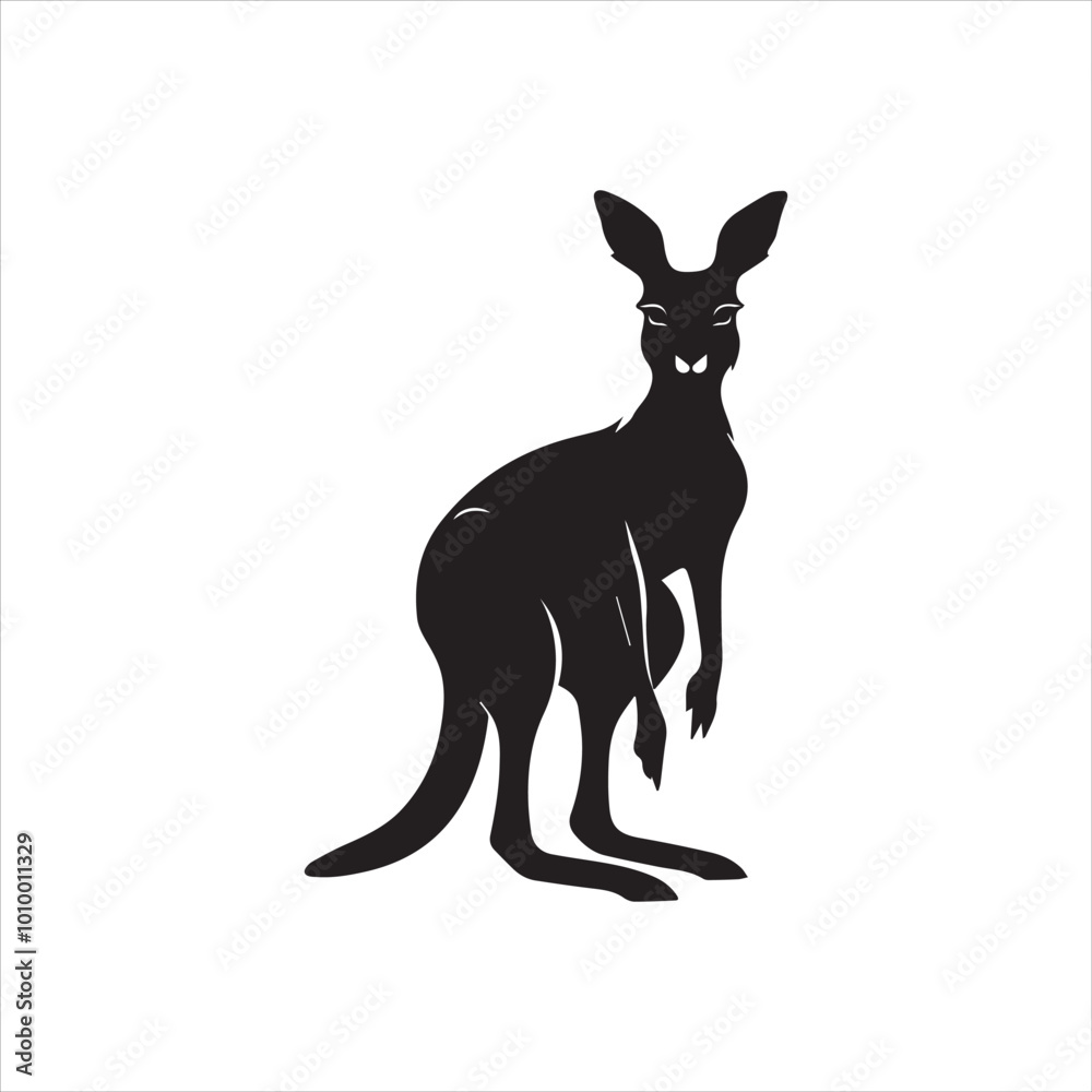 Obraz premium kangaroo illustration, animal, rabbit, cartoon, vector, illustration, bunny, kangaroo, donkey, mammal, hare, funny, easter, cute, art, silhouette, isolated, drawing, nature, white, character, farm, 